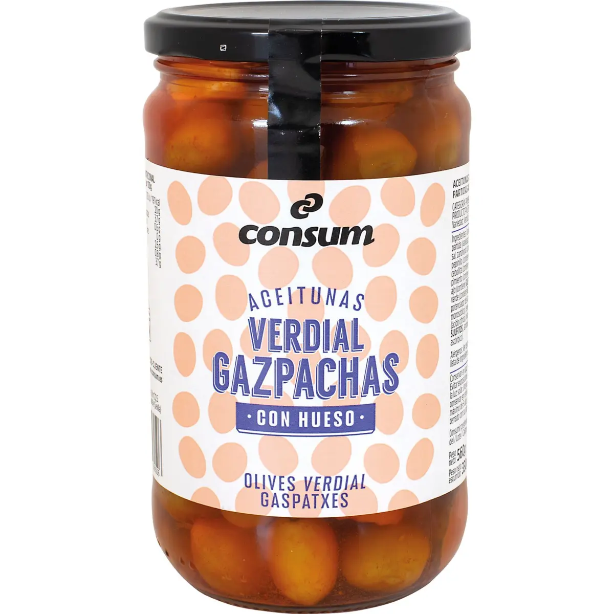 Verdial-Oliven Gazpacho-Art mit Stein Consum