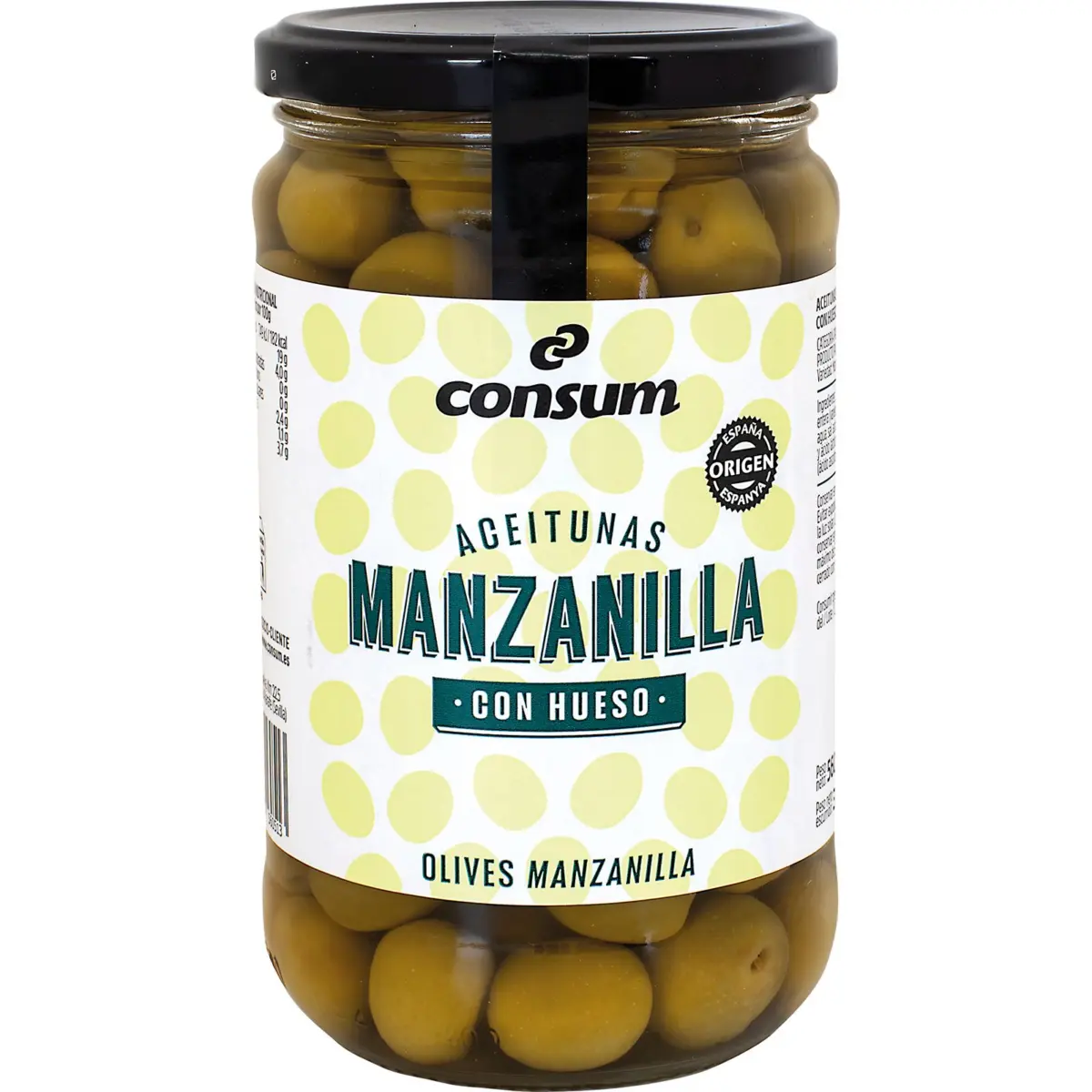 Olives mançanilla amb pinyol Consum