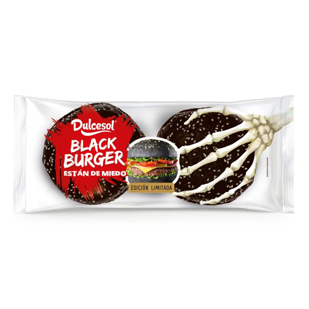 Pains burger noirs 4 unités Dulcesol