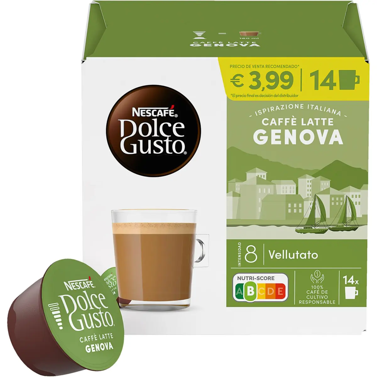 Génova Coffee with Milk Capsules Dolce Gusto