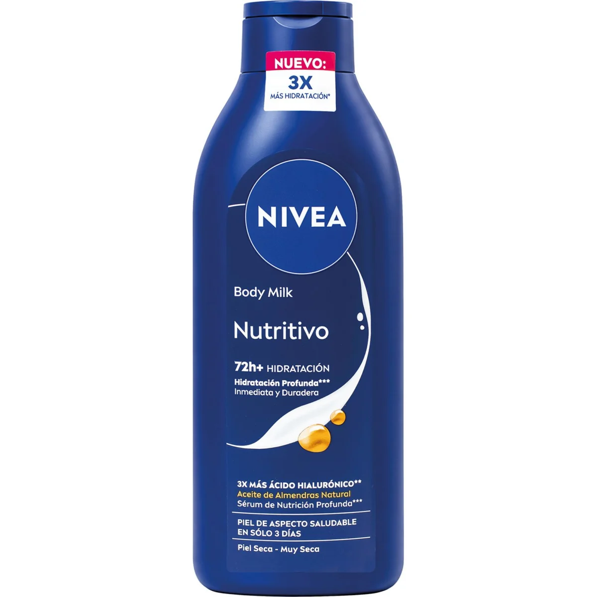 Llet corporal nutritiva per a pell seca i molt seca, 72 h Nivea