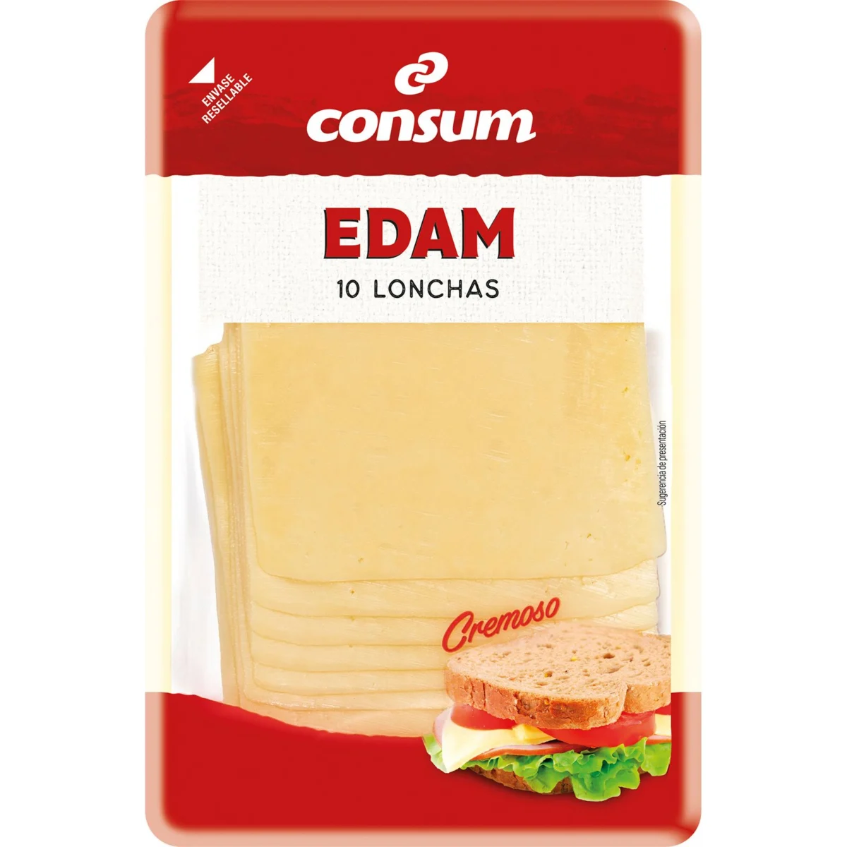 Сыр эдам Consum ломтиками