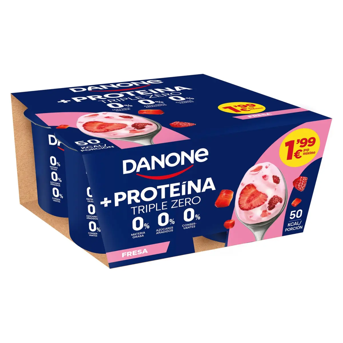 Yaourt 0%0% protéiné goût fraise Danone