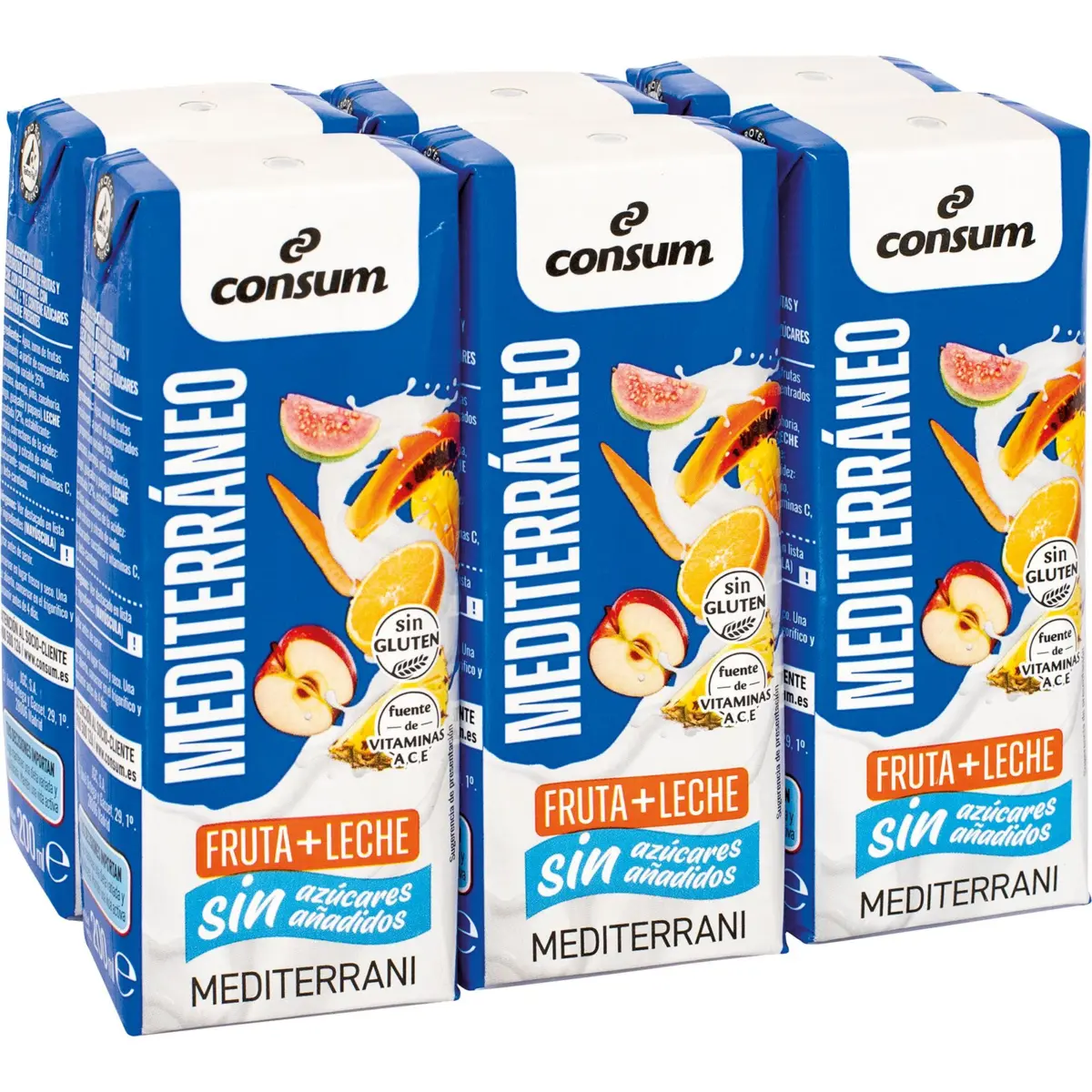 Fruta+Leche Mediterráne Sin Azúcares Añadidos Consum