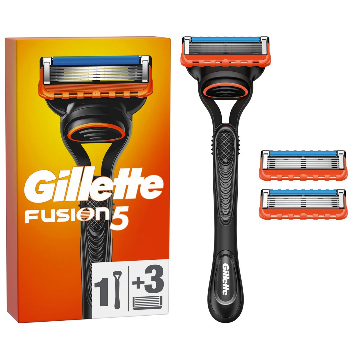 Gillette Fusion razor with 5 blades and 3 refills