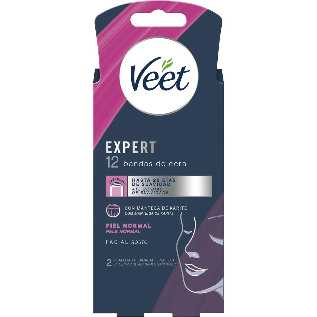 Bandes depilatòries facials per a pell normal Veet