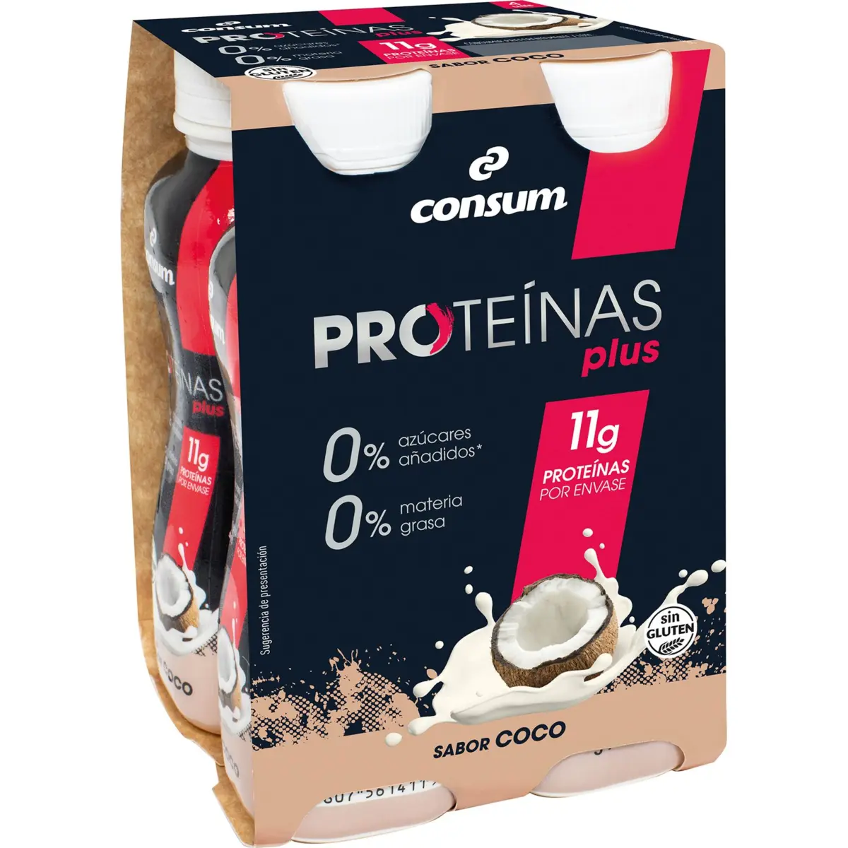 Iogurt líquid 0%0% amb proteïna, sabor de coco Consum