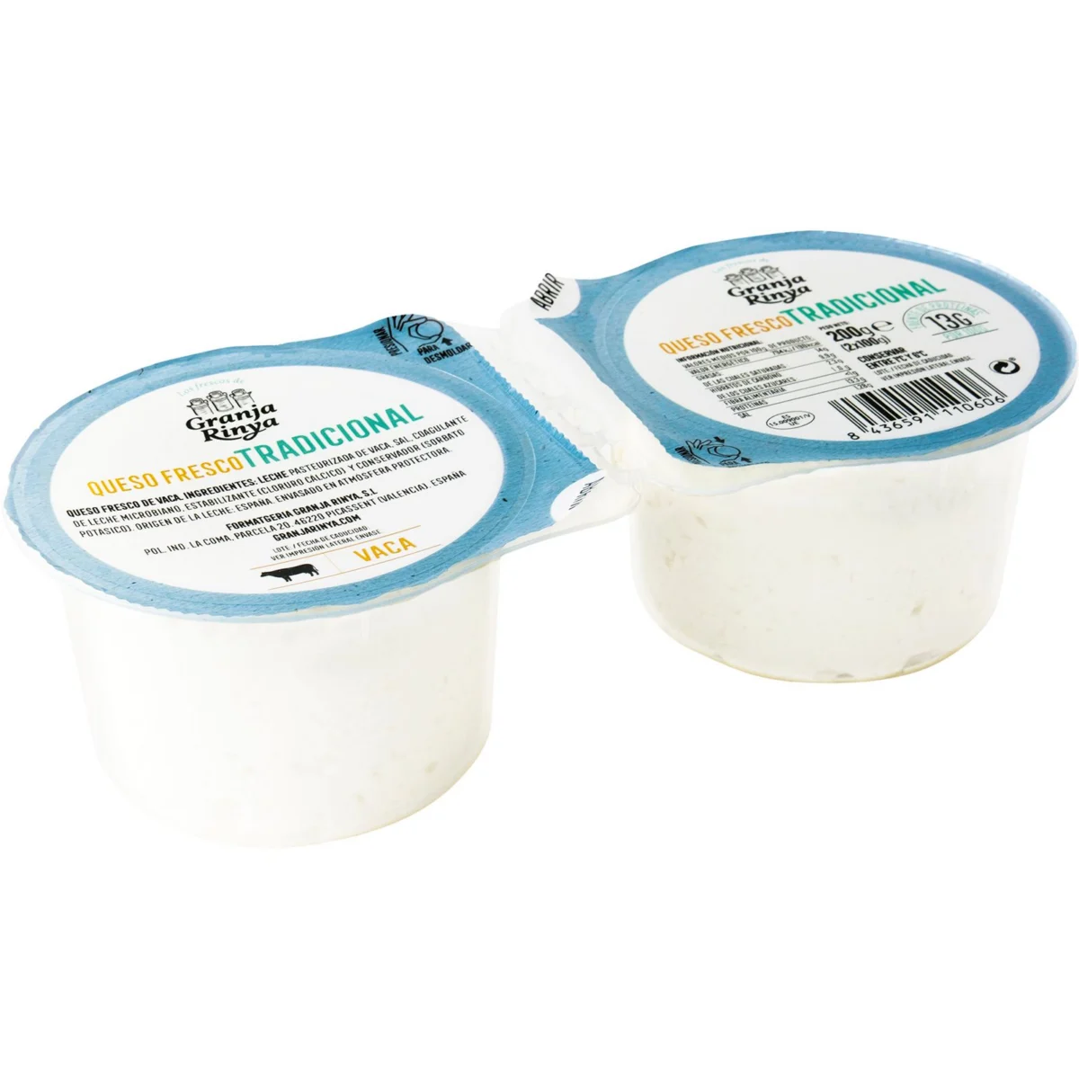 Queso Fresco Tradicional Leche Pasteurizada Vaca Granja Rinya