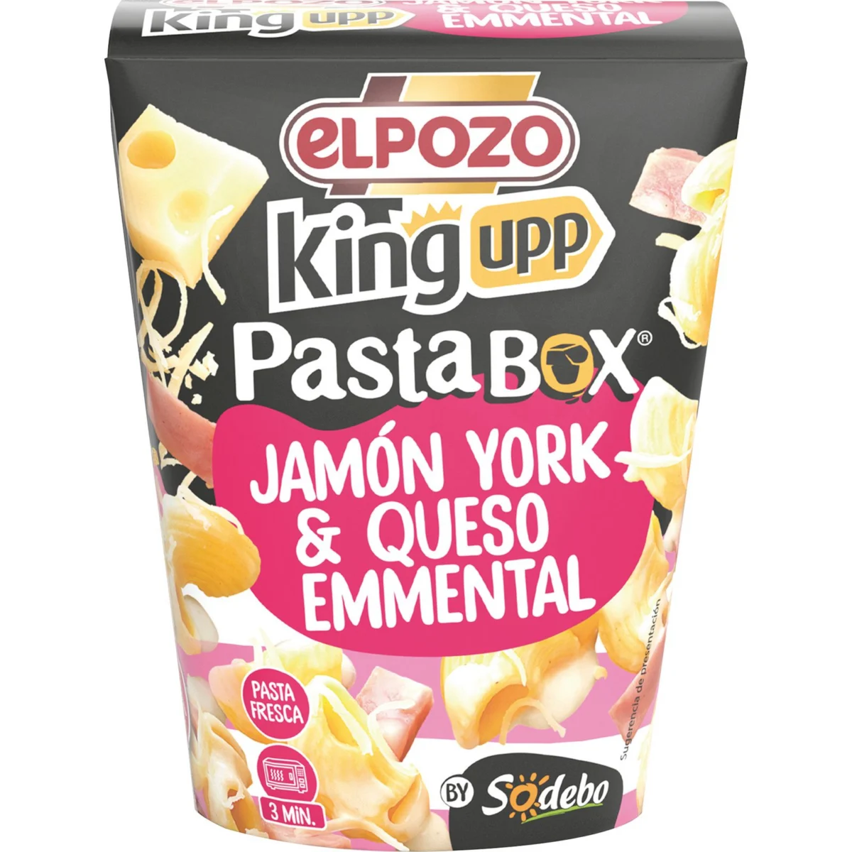 Pasta Box amb pernil dolç i formatge emmental Elpozo