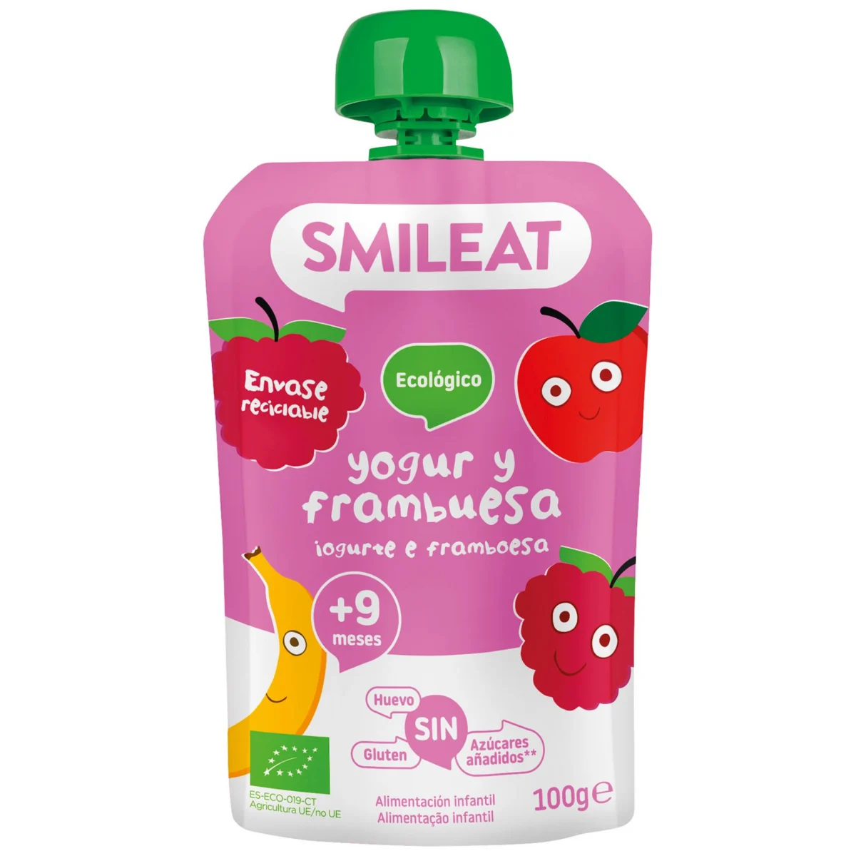 Organic Raspberry Yogurt Pouch Smileat