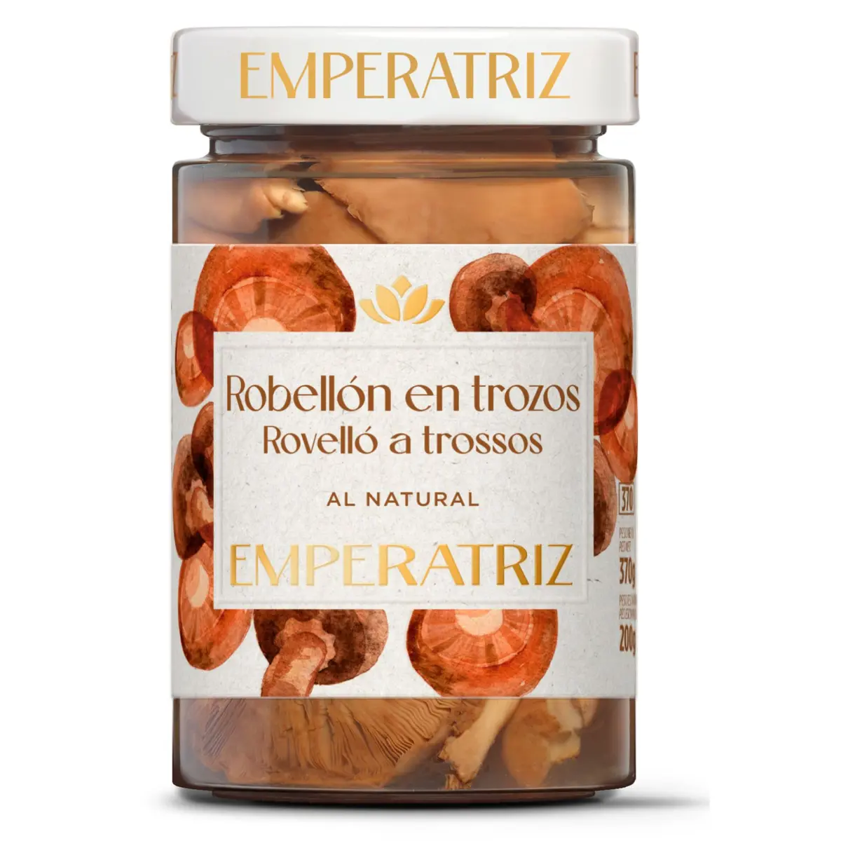 Robellons a trossos, pot Emperatriz