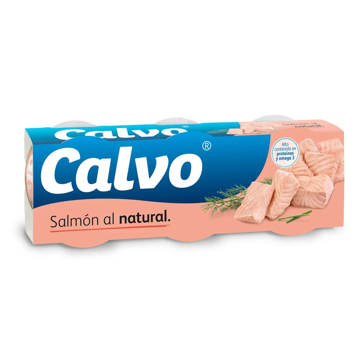 Salmó al natural, pack de 3 Calvo