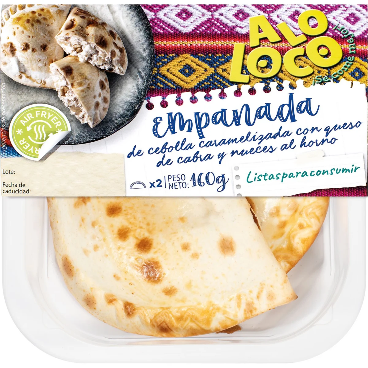 Empanada Queso Cabra Nueces y Cebolla 2 Uds. Aloloco