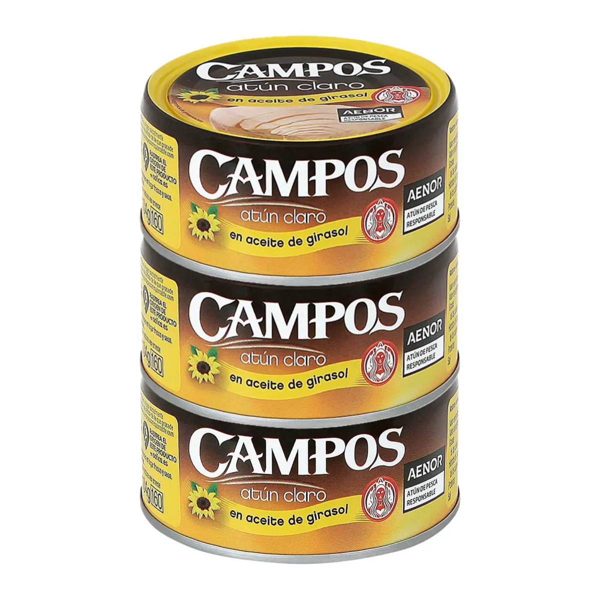 3er-Pack weißer Thunfisch in Sonnenblumenöl Campos