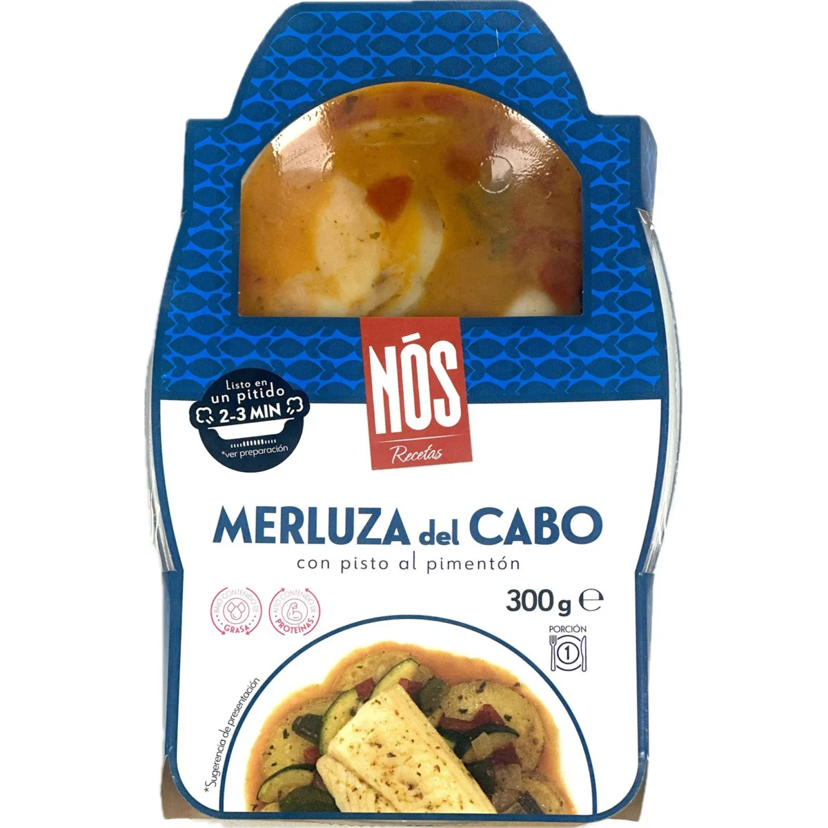 Lluç amb samfaina i pebre vermell Nos