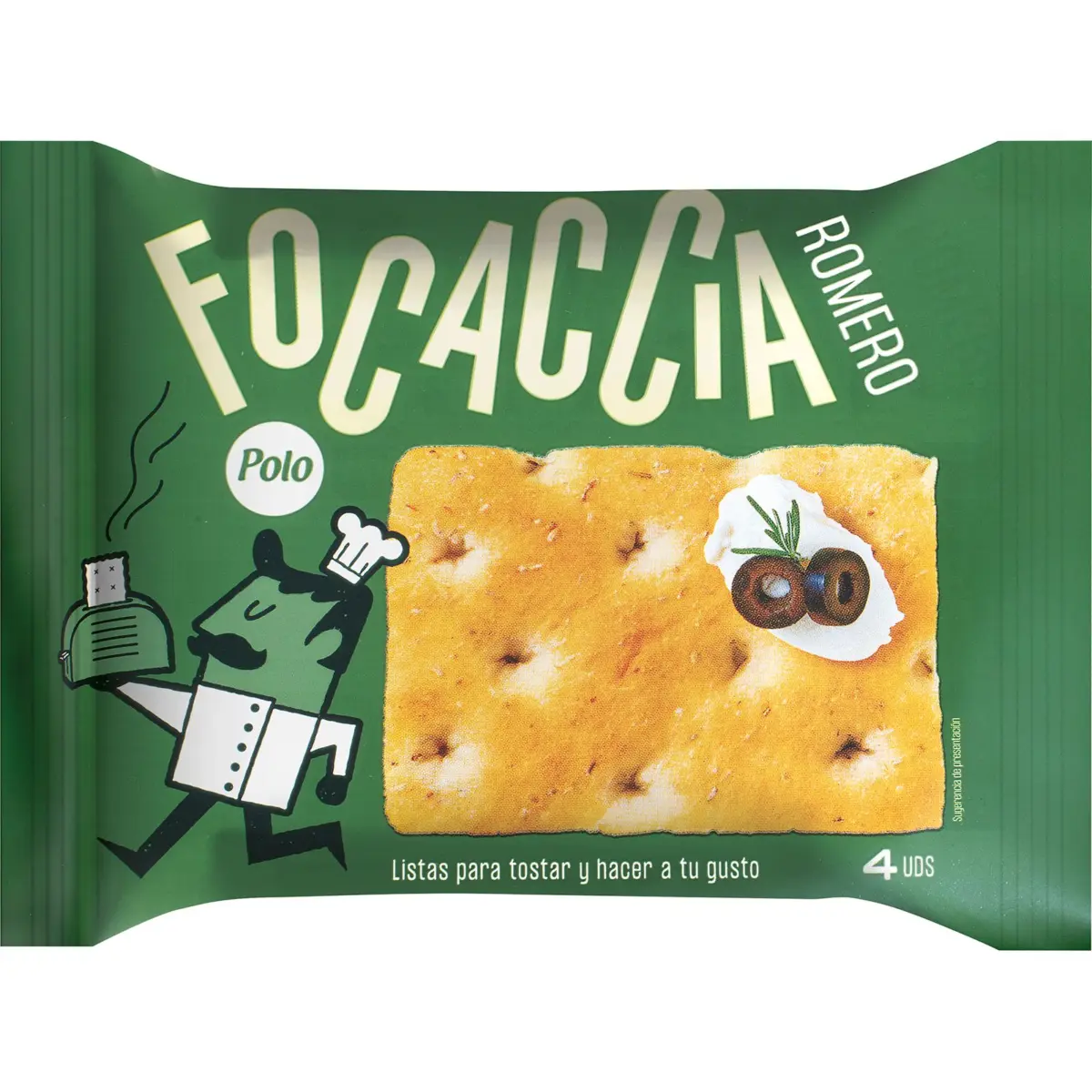 Focaccia mit Rosmarin, 4 Stück Polo