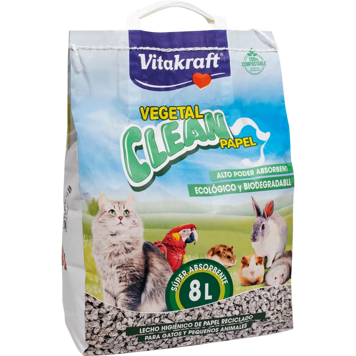 Llit vegetal per a mascotes Clean Papel Vitakraft