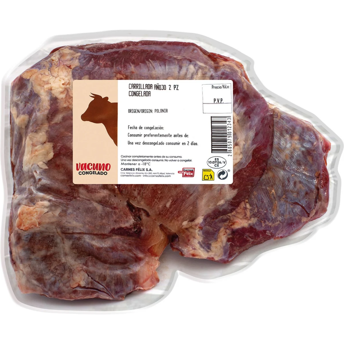 Frozen beef cheeks