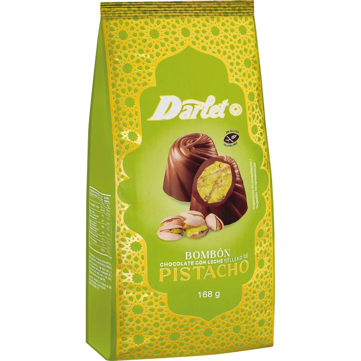 Bombón de Choco Leche Relleno Pistacho Crujiente Darlet