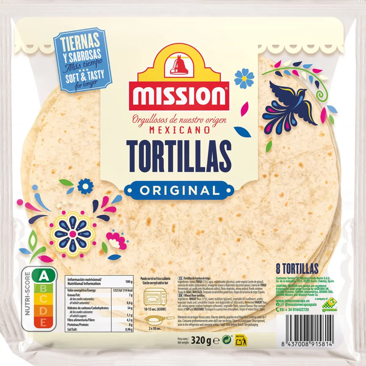 Weizentortillas, 8 Stück Mission
