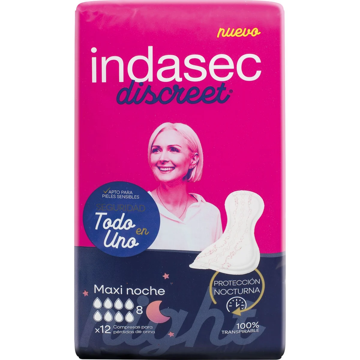 Compresa Incontinencia Maxi Noche Indasec