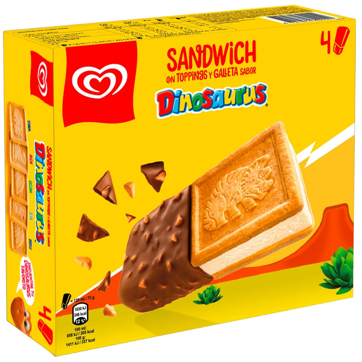 Sandwich Dinosaurus Pack de 4 Frigo