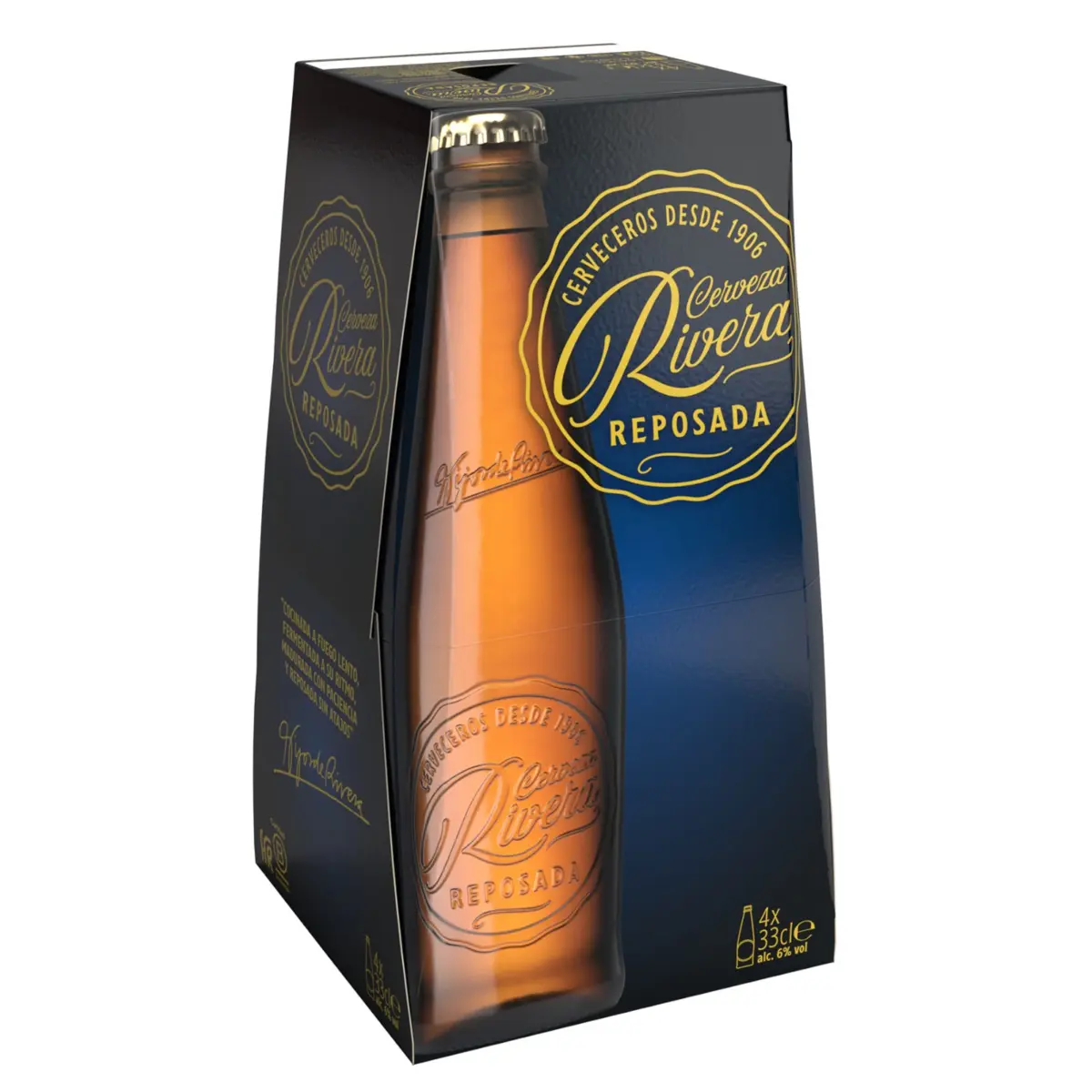 Cervesa reposada Rivera, pack de 4 ampolles