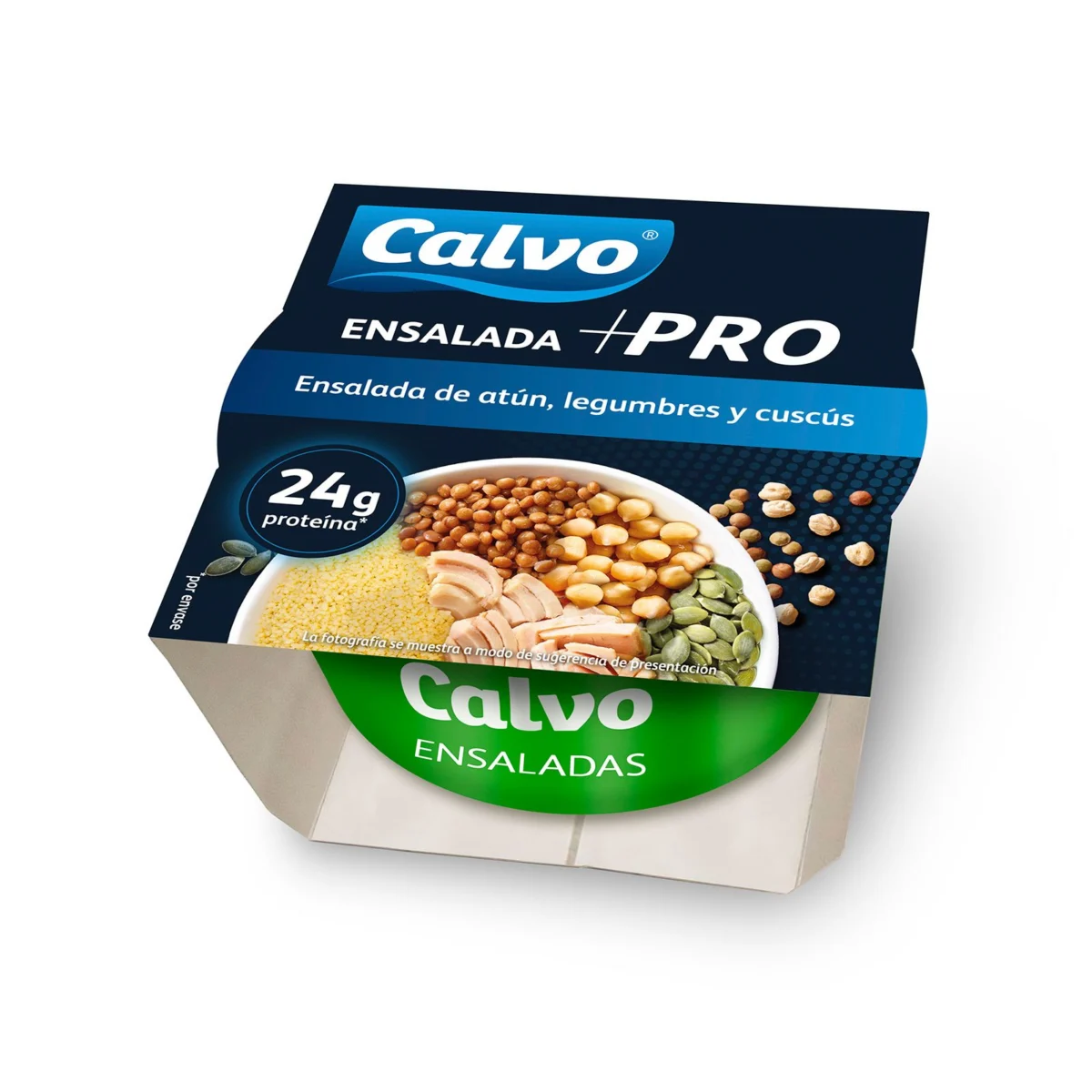 Ensalada +PRO Atún,legumbres y cuscús Calvo