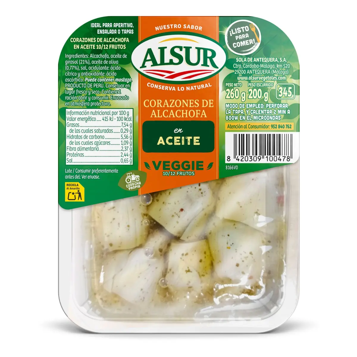 Cœurs d’artichauts à l’huile Alsur