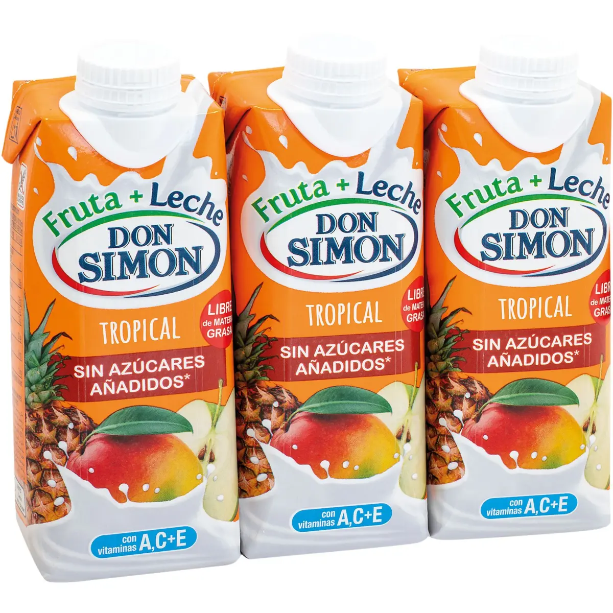 Tropical fruit and milk drink, no sugar, 3-pack Don Simon