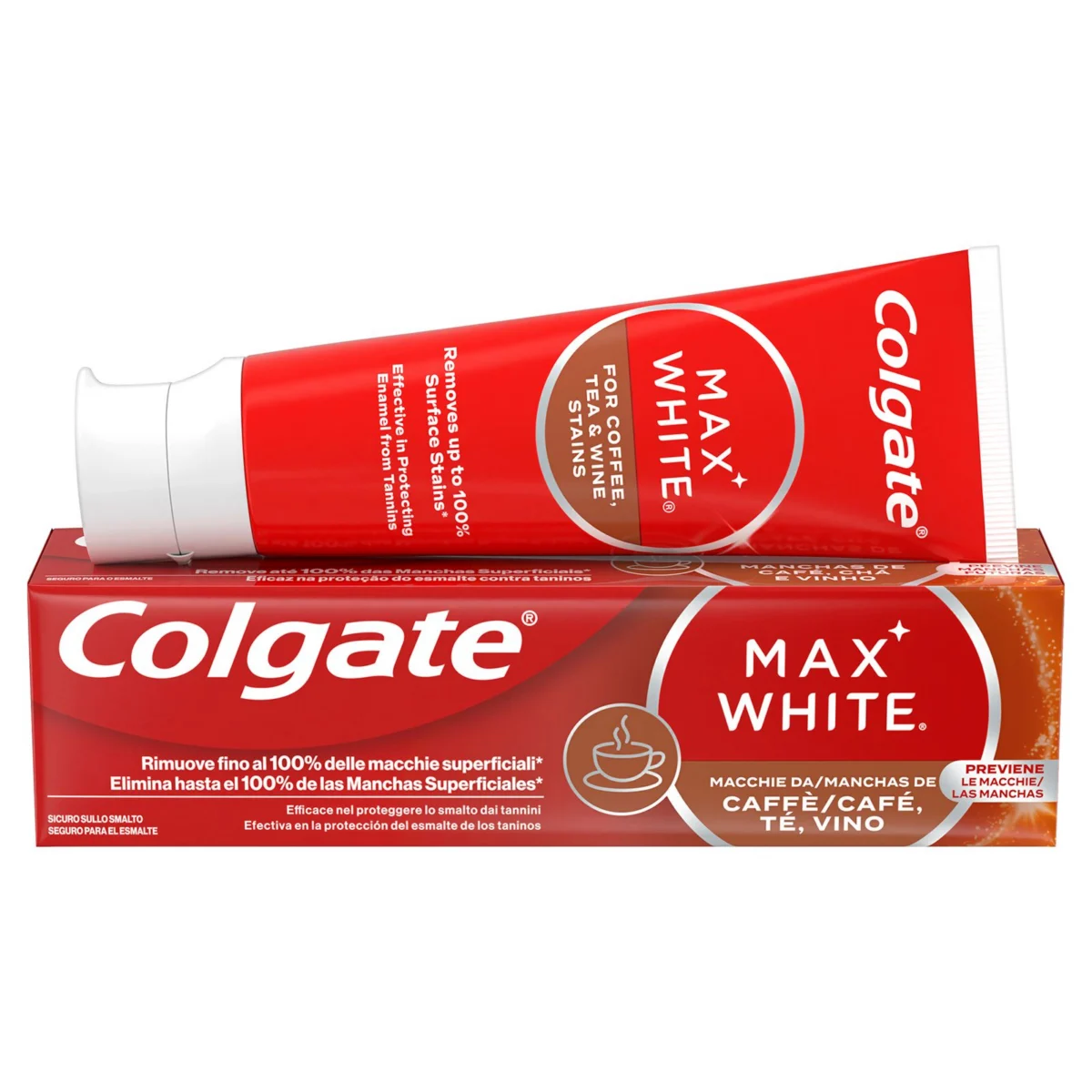 Pasta de dents Max White contra les taques de cafè, te i vi Colgate