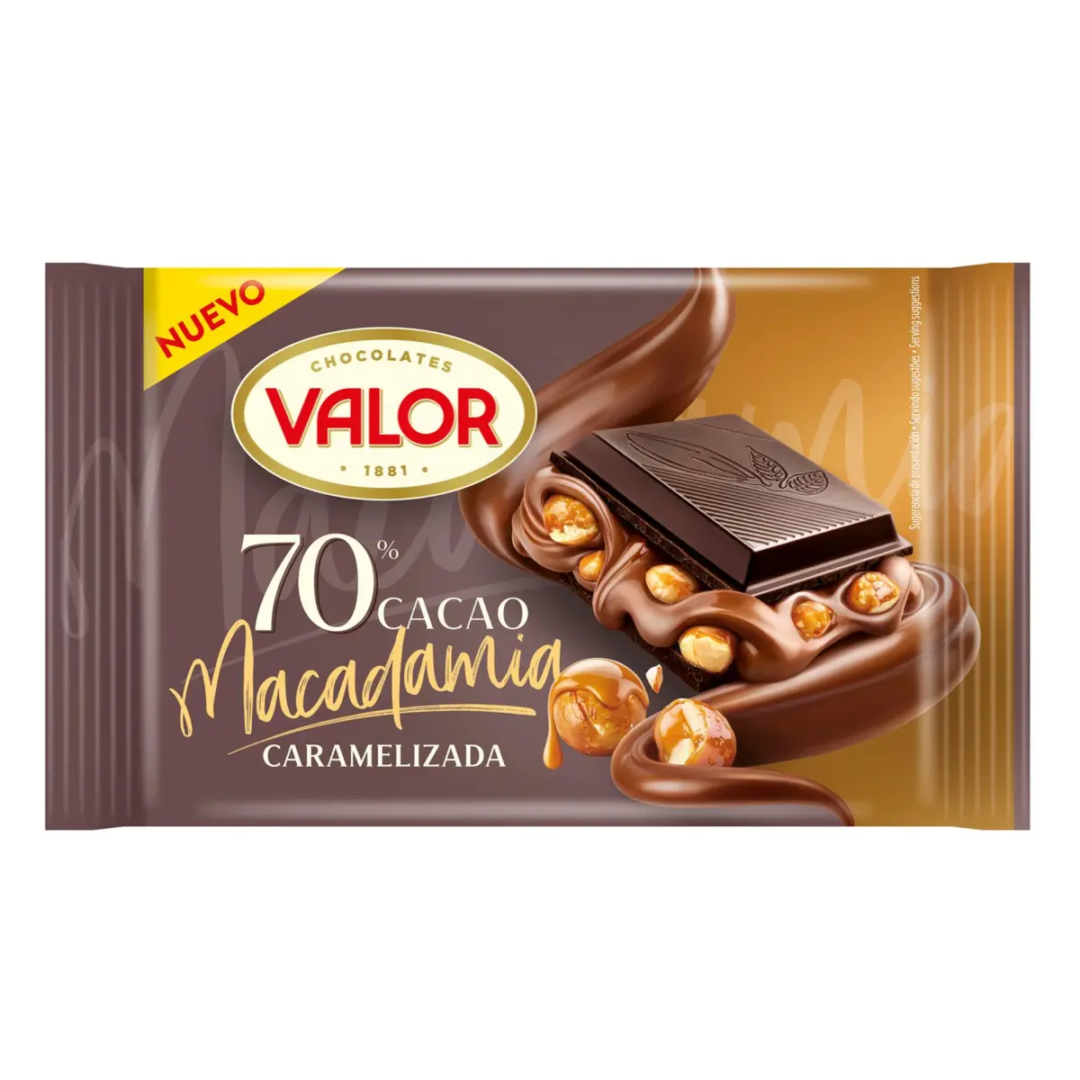 Chocolate Negro 70% con Macadamia Valor