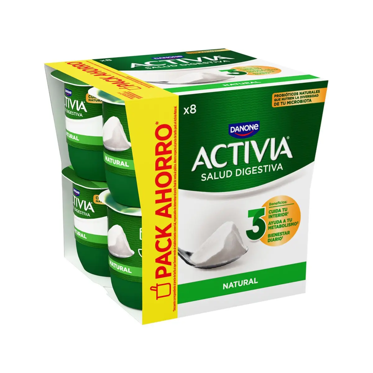 Activia Natural, Pack of 8 Danone
