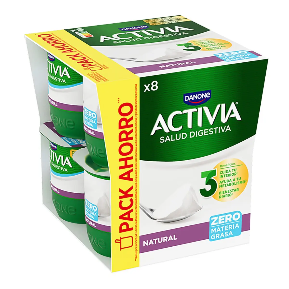 Activia 0% natural, pack de 8 Danone