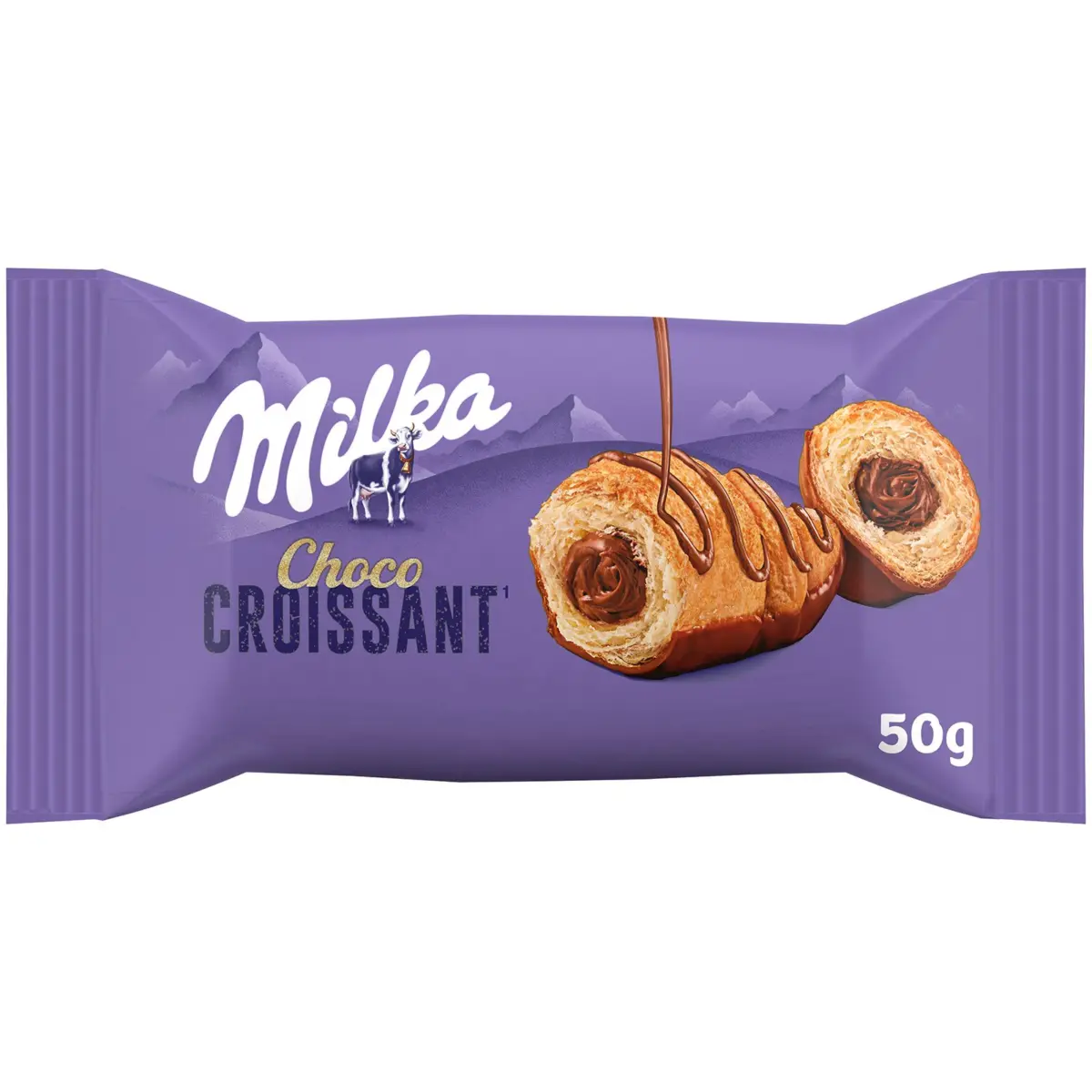 Croissant farcit de crema de xocolata Milka