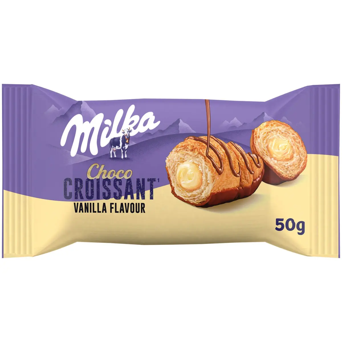 Croissant filled with vanilla cream Milka