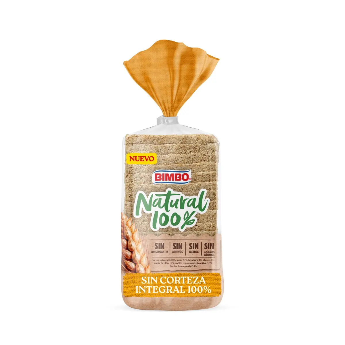Pain de mie complet sans croûte Natural 100% Bimbo