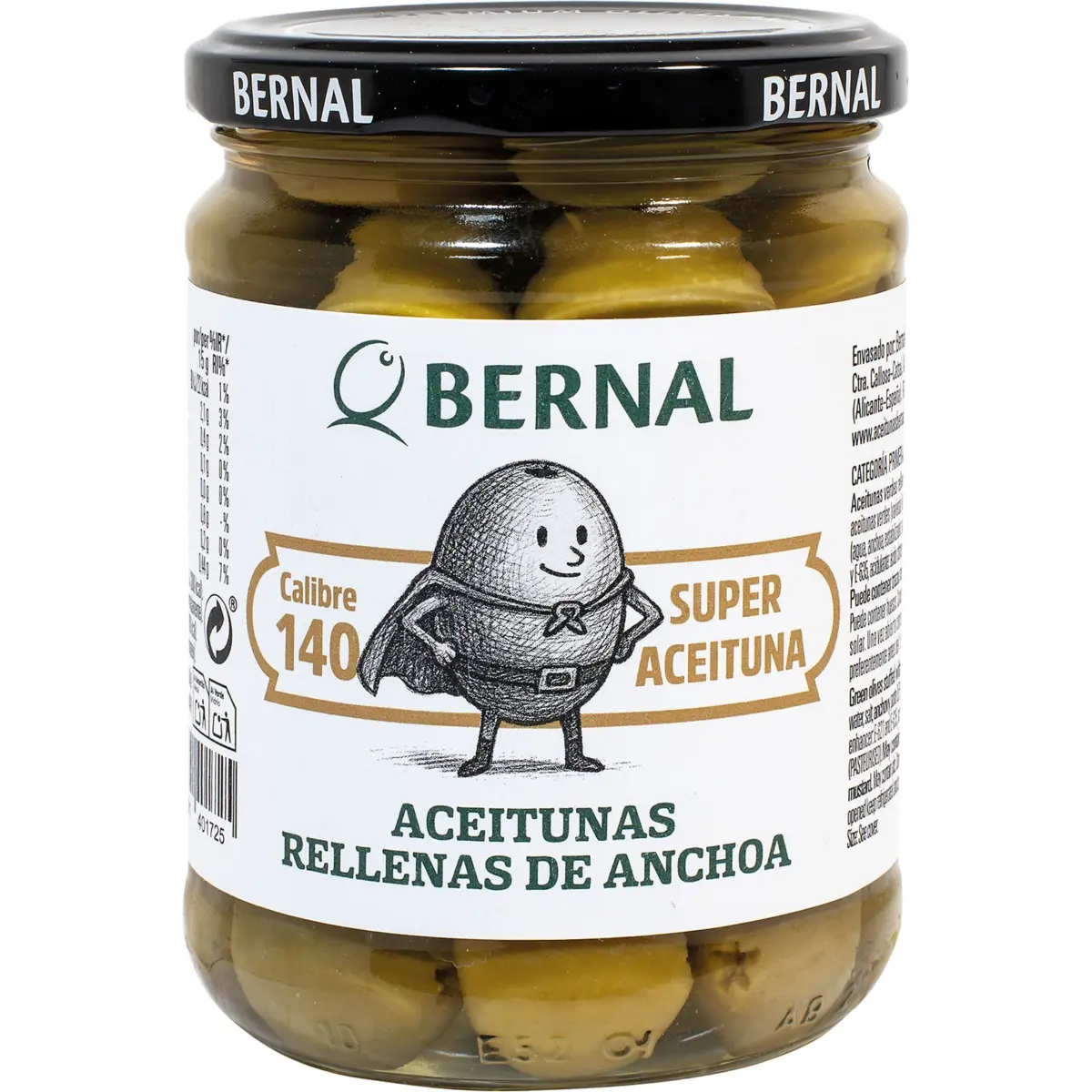 Manzanilla Olives Stuffed with Anchovy Bernal