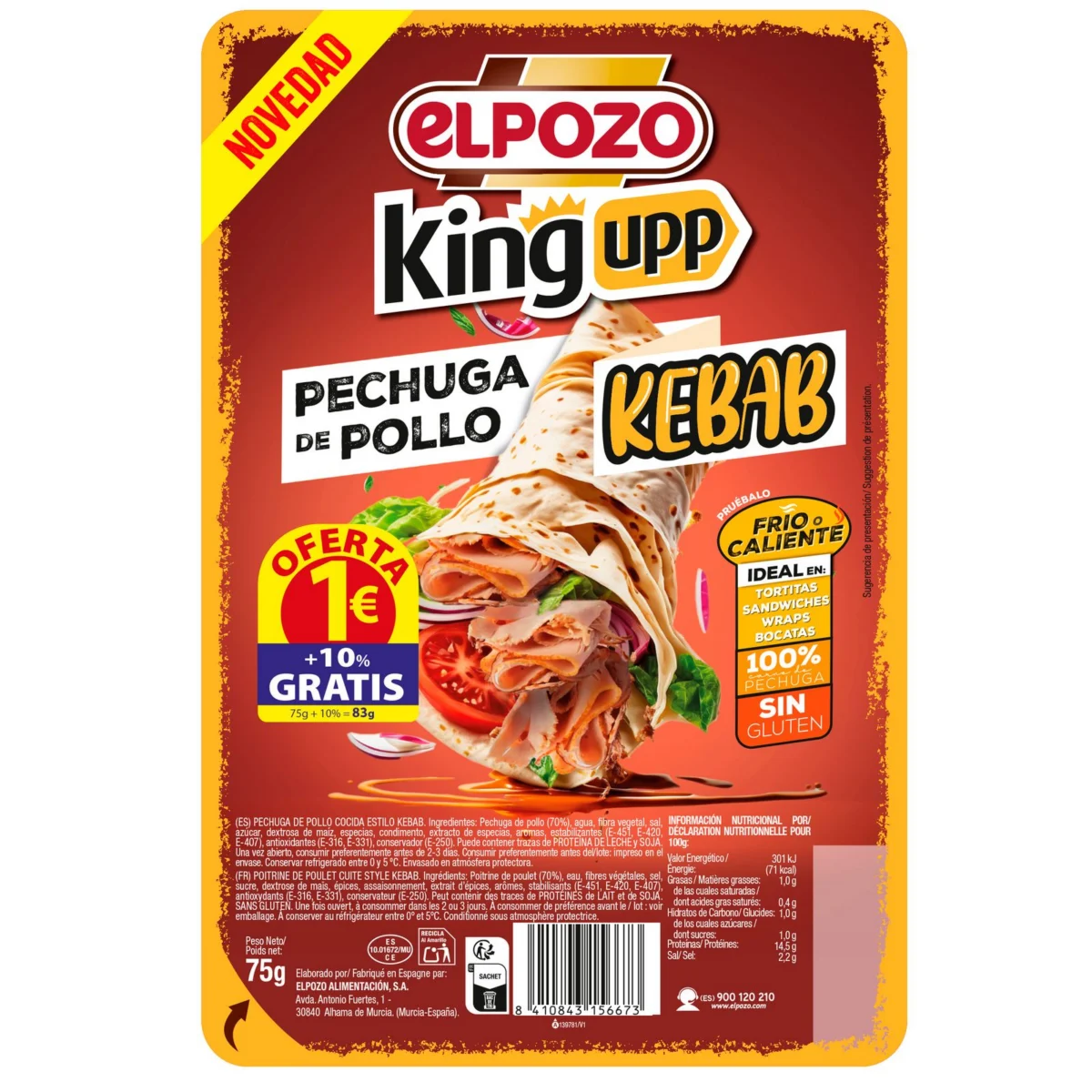 Pit de pollastre amb gust de kebab Elpozo