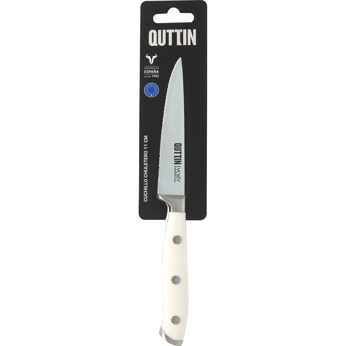 Wellenschliffmesser Mult 11cm Bull Ivory Quttin