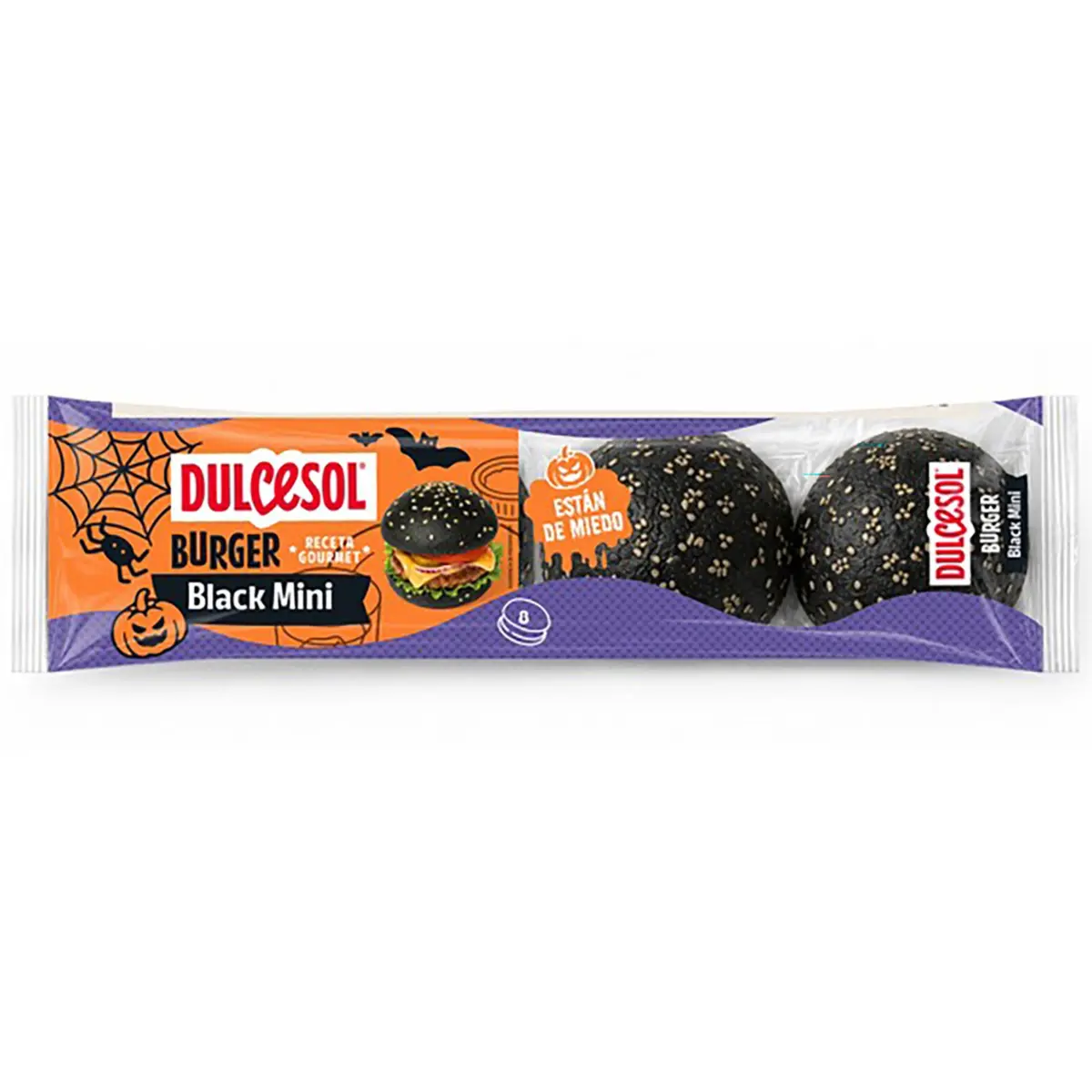 Mini panets negres per a hamburguesa 8 unitats Dulcesol