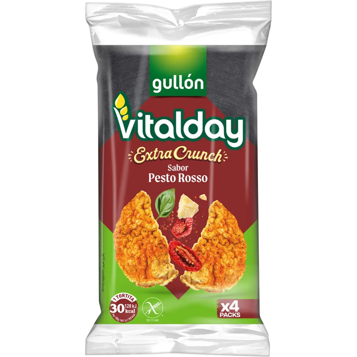 Tortitas Vitalday Extracrunch Pesto Rosso Gullon