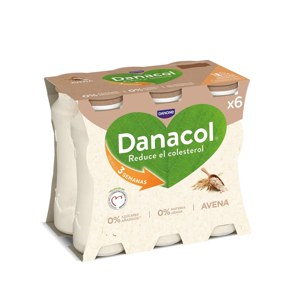 Danacol à boire à l’avoine 0%, pack de 6 Danone