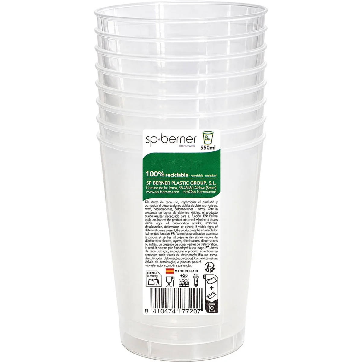 Got per a combinats reutilitzable, 550ml Sp Berner
