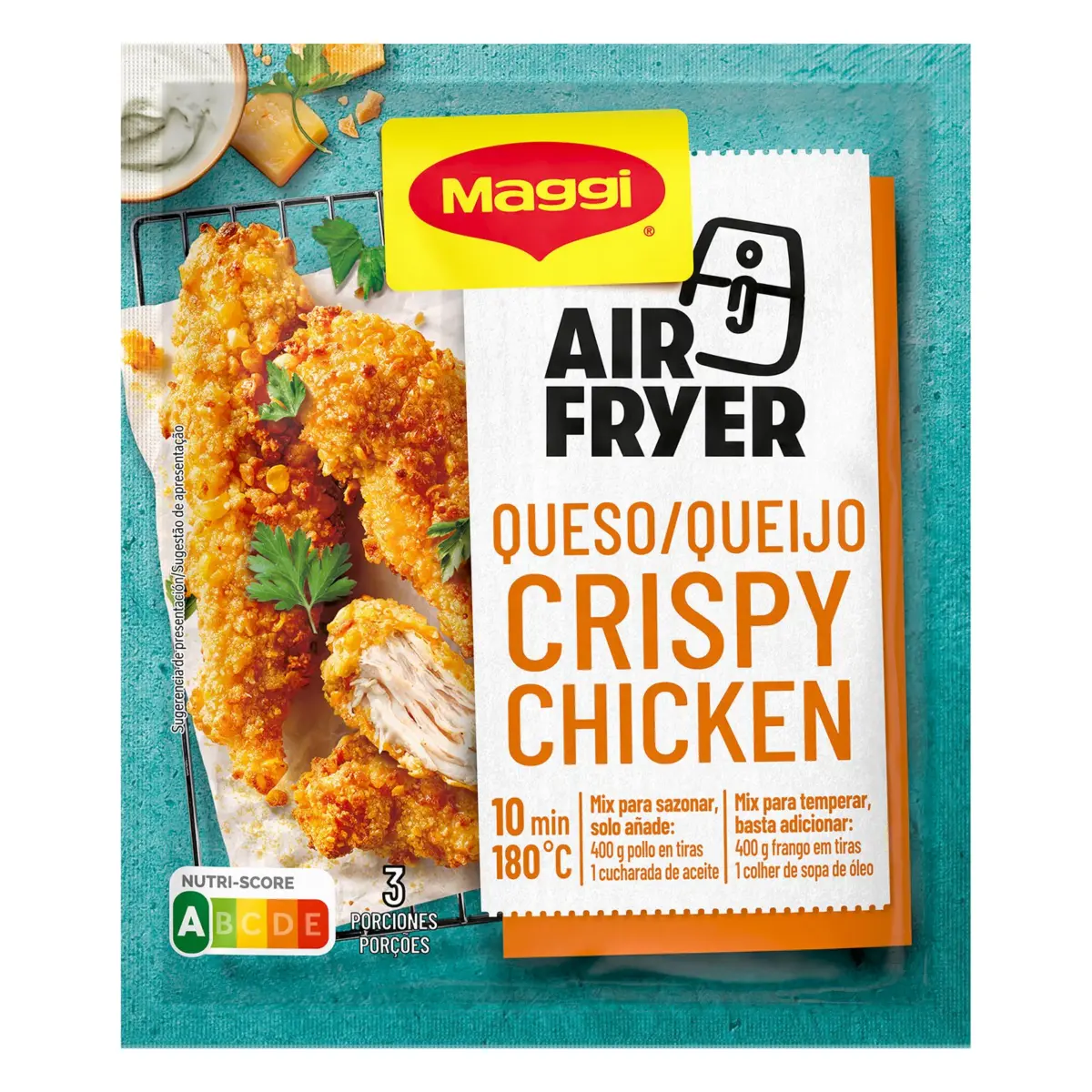 Cheesy crispy coating for air fryer Maggi
