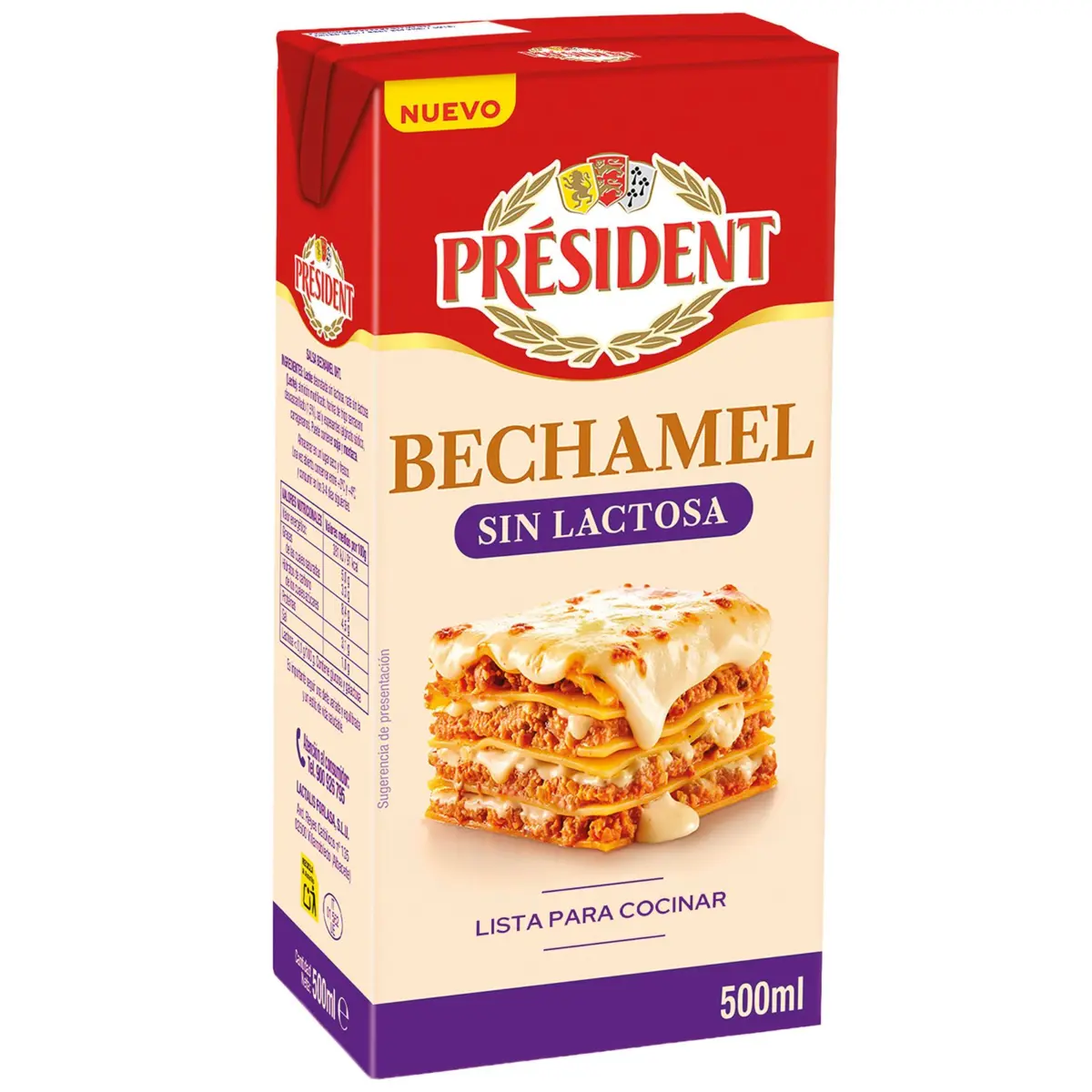 Lactose-free béchamel sauce President