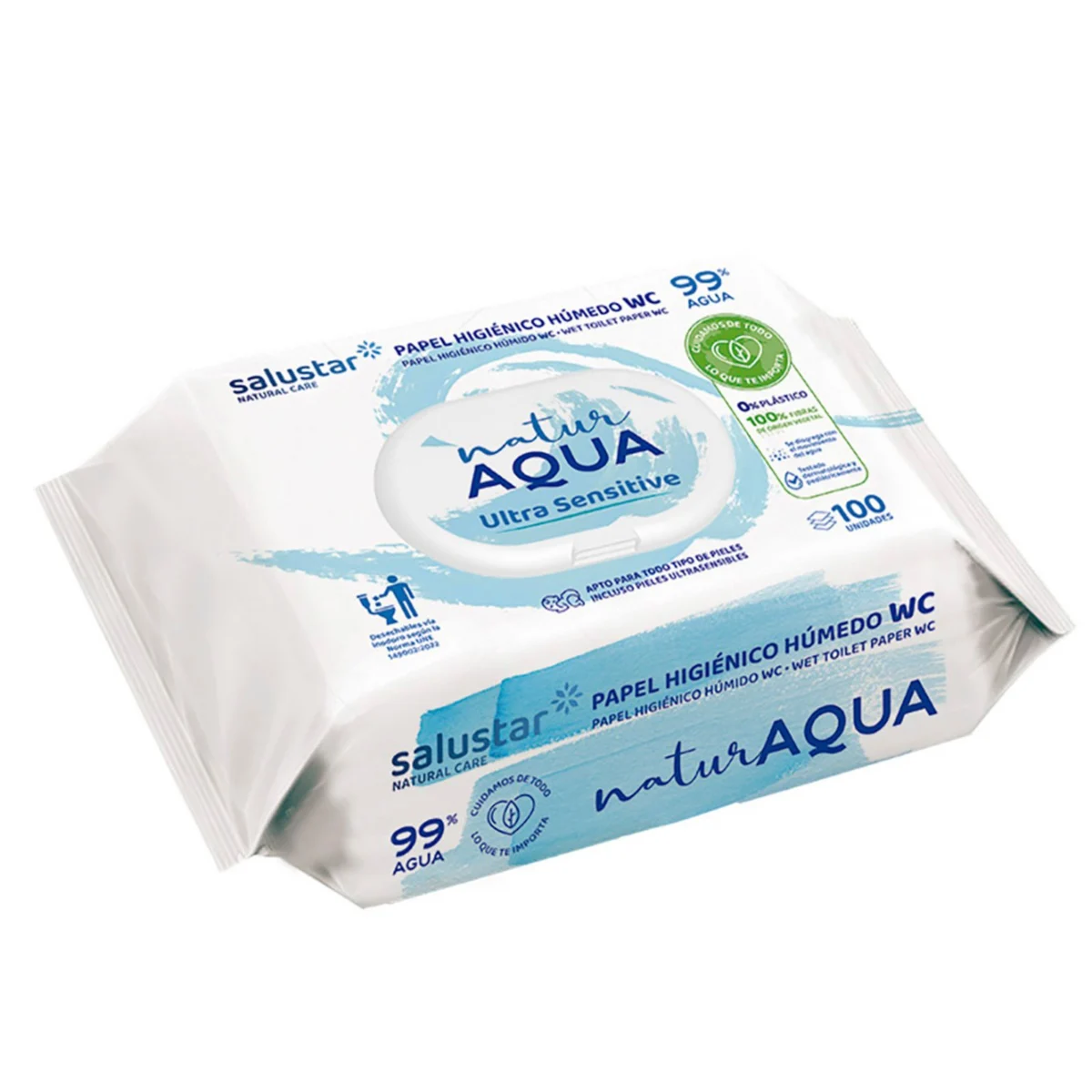 Feuchtes Toilettenpapier Natur Aqua Salustar