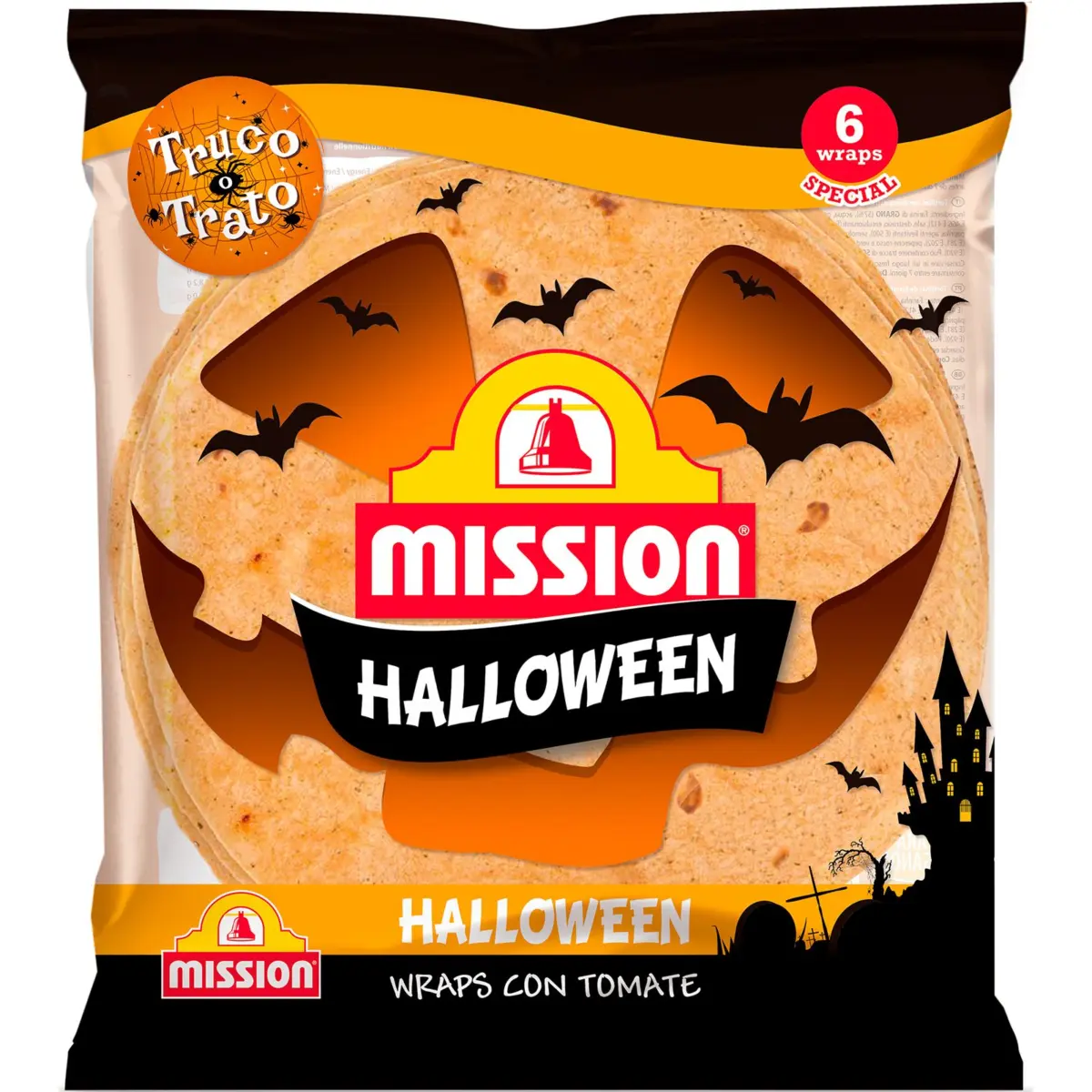 Wraps de Halloween, 6 unitats Mission