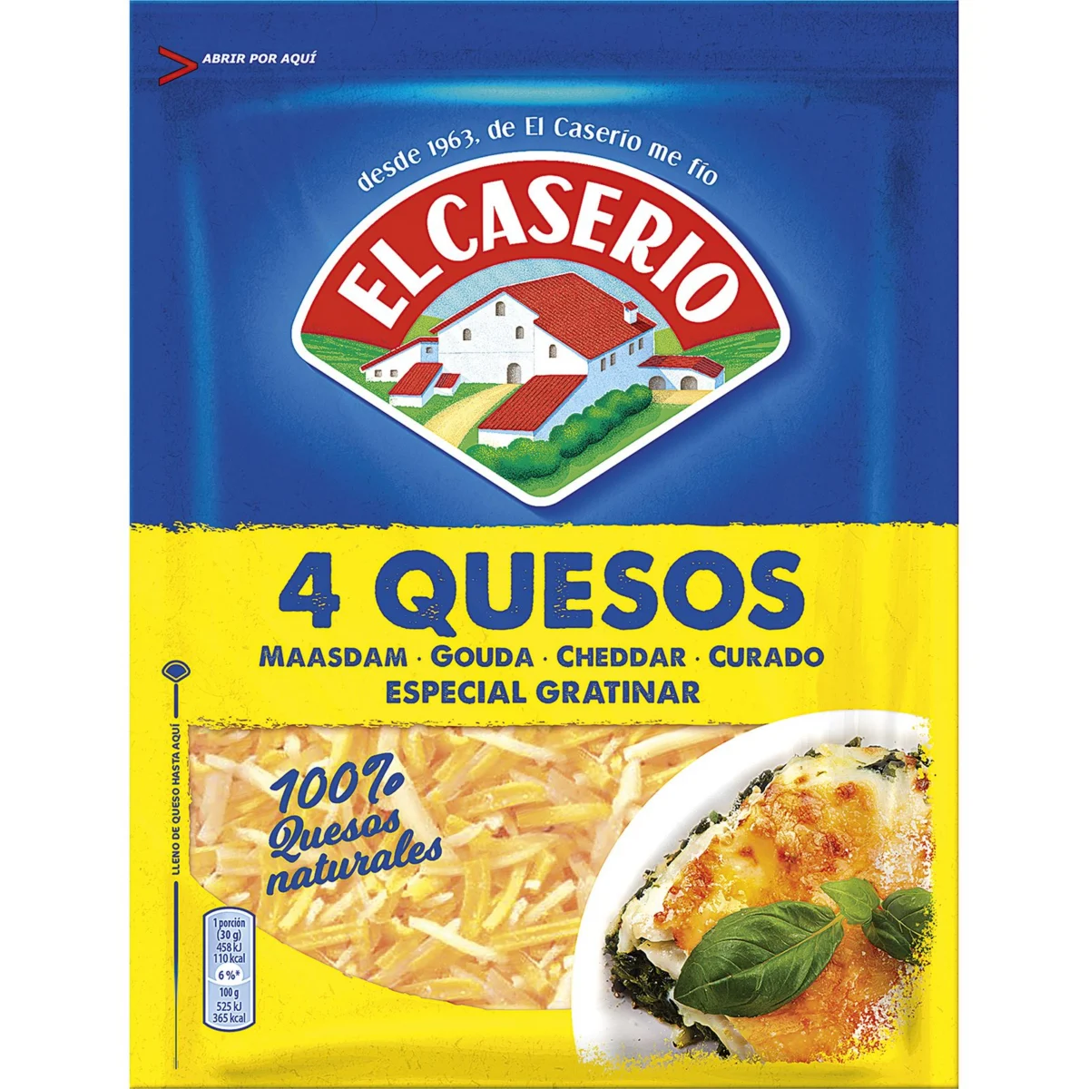 Formatge ratllat 4 formatges 100% natural El Caserio