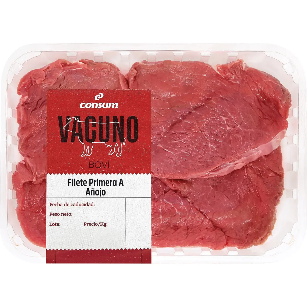 Filet de bou per planxa de vedella anyella, primera A Consum